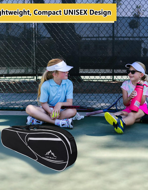 Load image into Gallery viewer, Himal 3 Racquet Tennis-Bag Premium Tennis-Racket-Bag with Protective Pad, Professional or Beginner Tennis Players, Lightweight Tennis Bag for All Ages,Black
