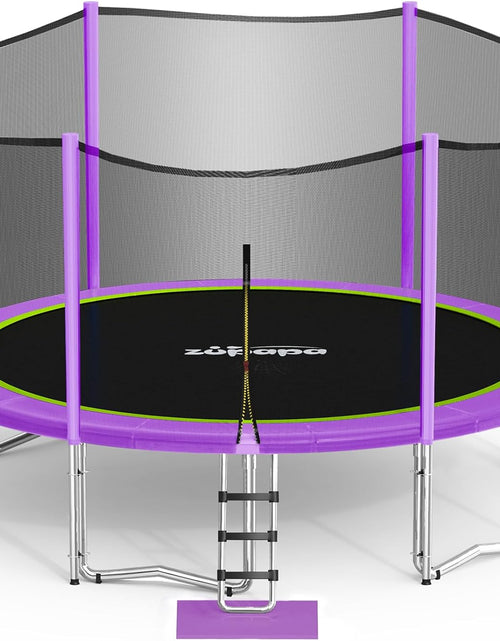 Load image into Gallery viewer, 15 14 12 10 8FT Trampoline for Kids with Safety Enclosure Net 425LBS Weight Capacity Outdoor Backyards Trampolines with Non-Slip Ladder All Accessories for Children Adults Family
