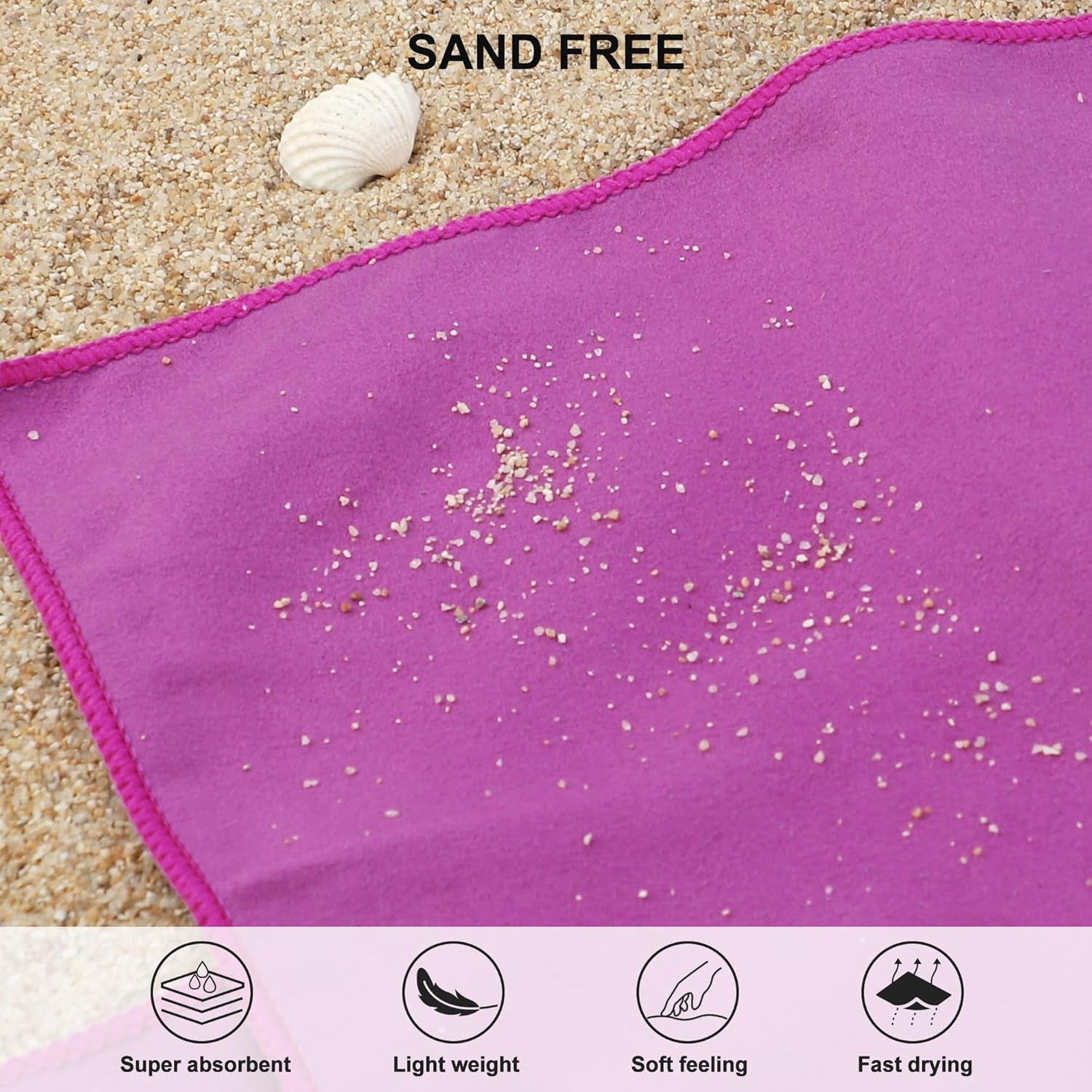 Microfiber Towel Perfect Travel & Sports &Beach Towel. Fast Drying - Super Absorbent - Ultra Compact. Suitable for Camping, Backpacking,Gym, Beach, Swimming,Yoga