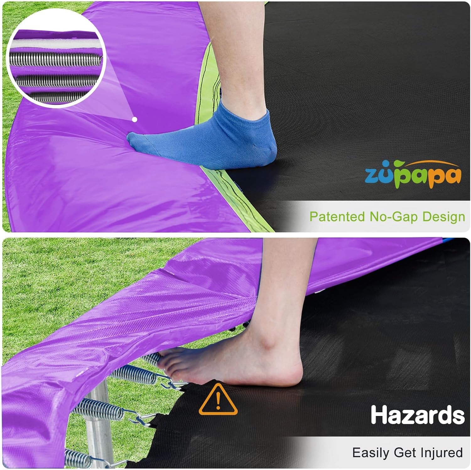 15 14 12 10 8FT Trampoline for Kids with Safety Enclosure Net 425LBS Weight Capacity Outdoor Backyards Trampolines with Non-Slip Ladder All Accessories for Children Adults Family