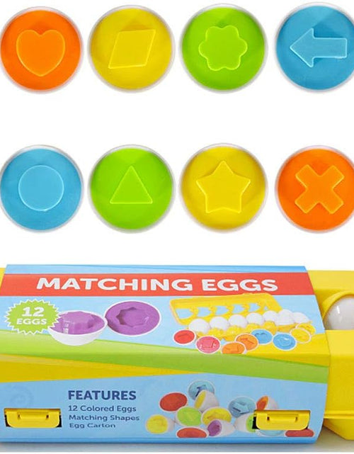 Load image into Gallery viewer, Easter Matching Eggs Connect Eggs Carton Toys Gifts for 1 2 3 Years Old Kids Toddler Baby Girls Boys Shape Color Egg Play Learn
