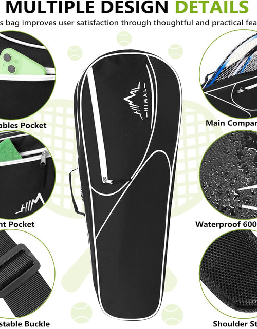Load image into Gallery viewer, Himal 3 Racquet Tennis-Bag Premium Tennis-Racket-Bag with Protective Pad, Professional or Beginner Tennis Players, Lightweight Tennis Bag for All Ages,Black
