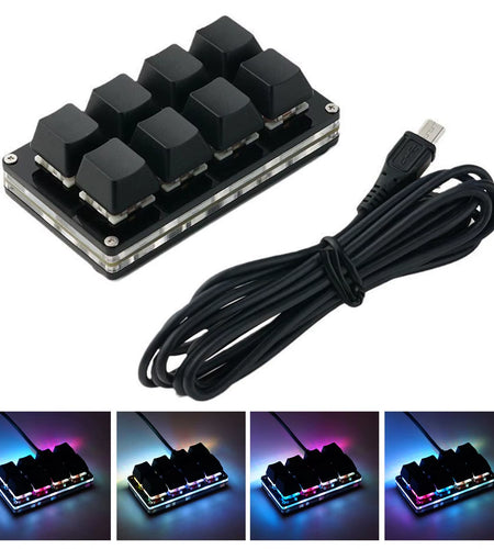 RGB 8 Keys Mini Keypad DIY Shortcut Keyboard Custom Keyboard Programmable Mechanical Keyboard Gaming Keyboard
