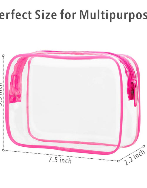 Load image into Gallery viewer, Clear Toiletry Bag,  3 Pack TSA Approved Toiletry Bag Quart Size Bag, Travel Makeup Cosmetic Bag for Women Men, Carry on Airport Airline Compliant Bag
