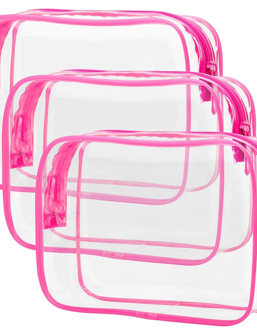 Load image into Gallery viewer, Clear Toiletry Bag,  3 Pack TSA Approved Toiletry Bag Quart Size Bag, Travel Makeup Cosmetic Bag for Women Men, Carry on Airport Airline Compliant Bag
